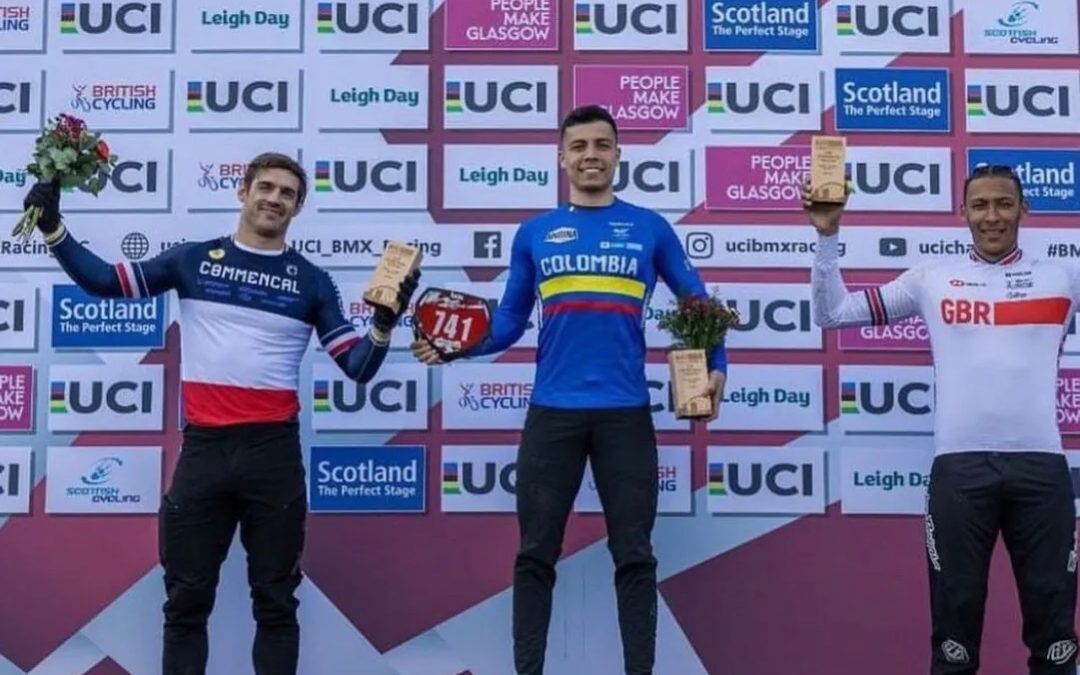 Diego Arboleda, champion of round 1 at the UCI BMX World Cup in Glasgow