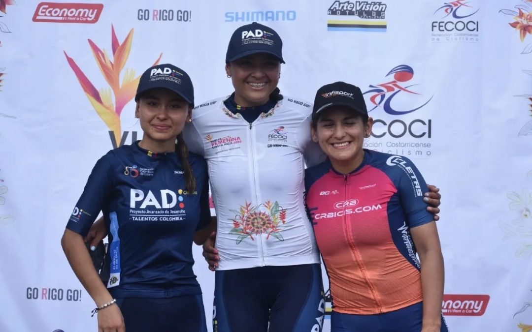 Colombian podium at the start of the Women’s Tour of Costa Rica