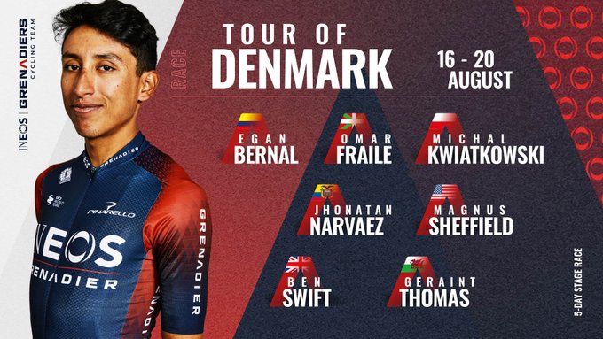 Egan Bernal regresa a la competencia en el Tour de Dinamarca