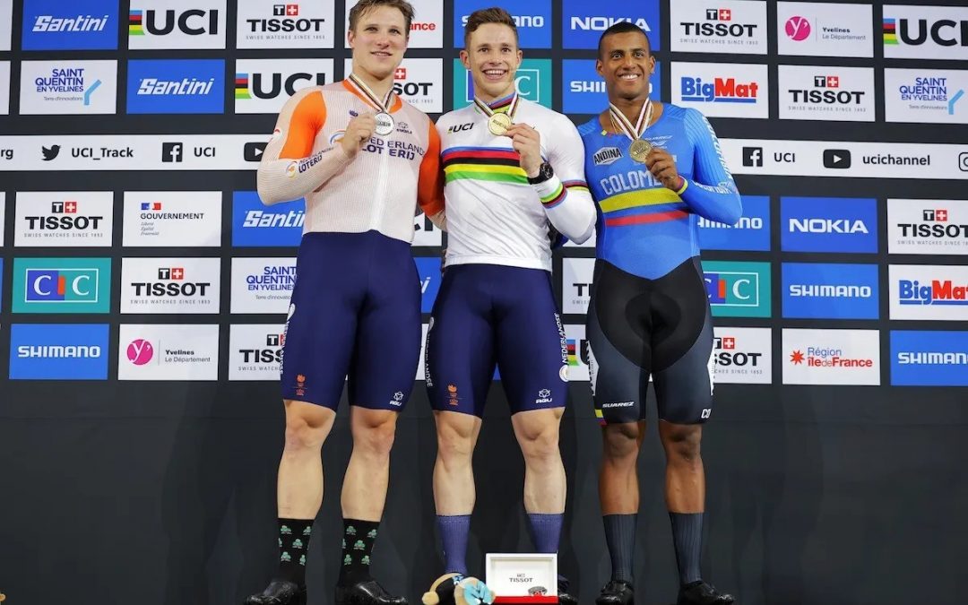 Kevin Quintero, bronze in the Keirin of the Track Cycling World Championship