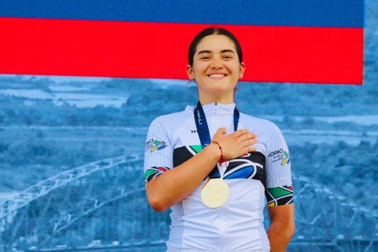 Angiel Londoño, oro en la carrera de eliminación del Panamericano Junior de Pista.