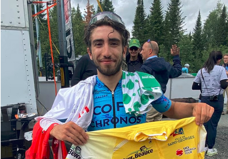 Matisse Julien won all four jerseys in the first stage of the Tour de Beauce.