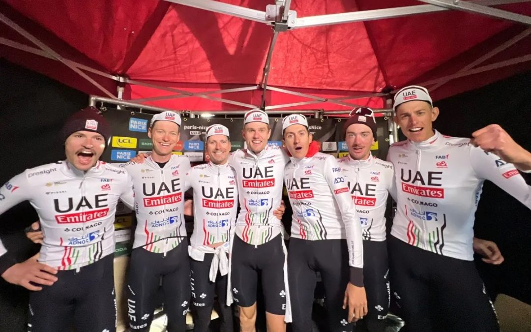 Paris-Nice: UAE Team Emirates flies in Auxerre and wins team time trial
