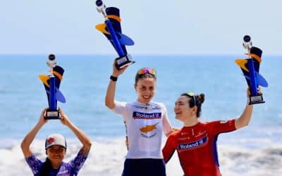 Antri Christoforou cruzó primera en el Grand Prix Surf City El Salvador