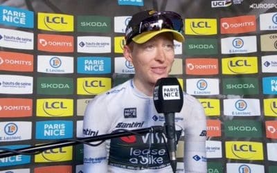 Matteo Jorgenson y su maillot amarillo en la París-Niza; última etapa para Evenepoel