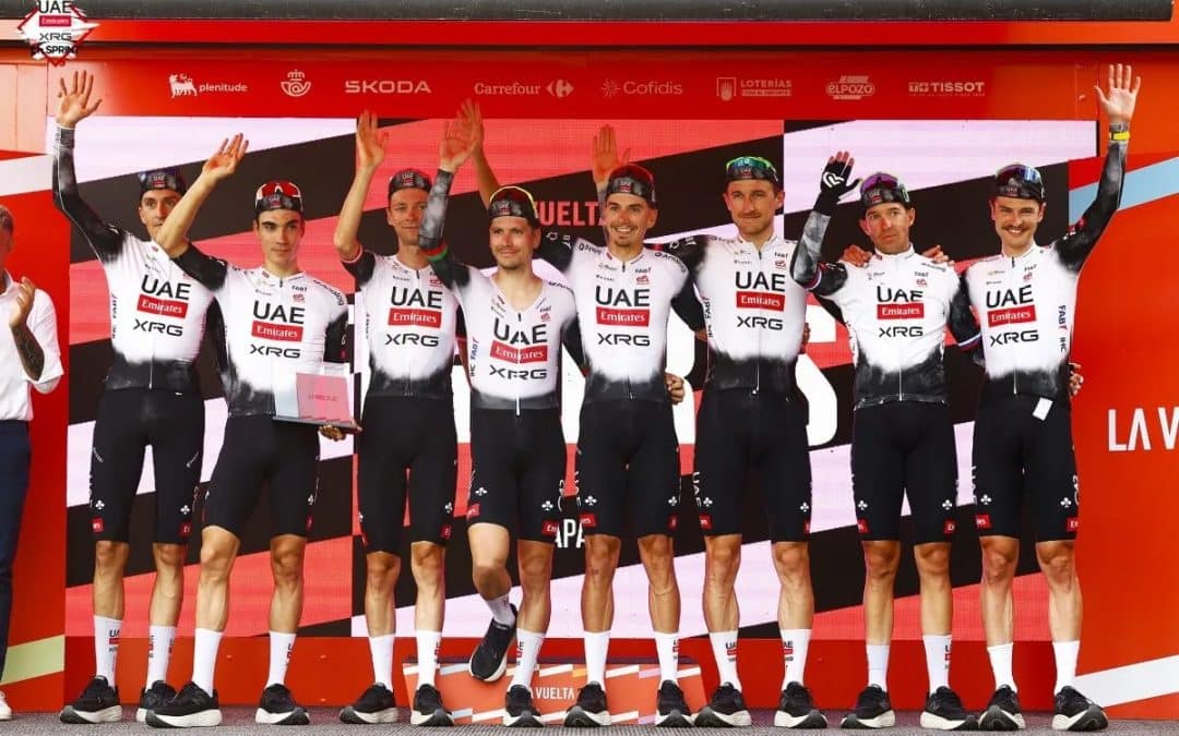 La lucha entre UAE y Visma fue lo más atractivo en la contrarreloj por equipos de La Vuelta